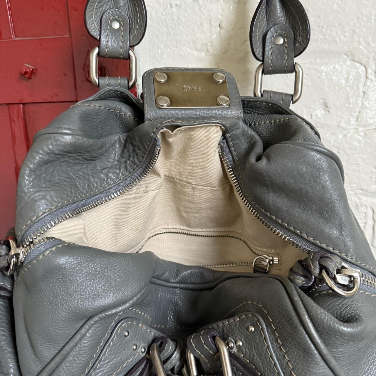 Rate Chloe paddington variation with zippers around in beautiful grey color and silver hardware