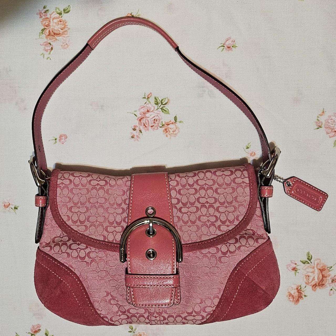 🩷 Vintage Coach Mini Soho Buckle Flap Pink Shoulder Purse 🩷