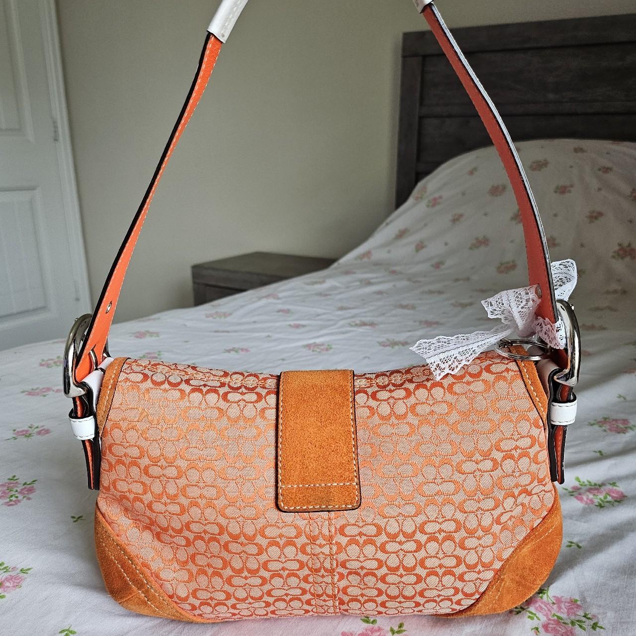 🧡 Vintage Coach Mini Soho Buckle Flap Orange Shoulder Purse 🧡