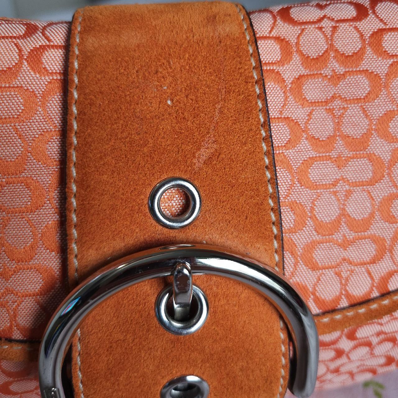 🧡 Vintage Coach Mini Soho Buckle Flap Orange Shoulder Purse 🧡