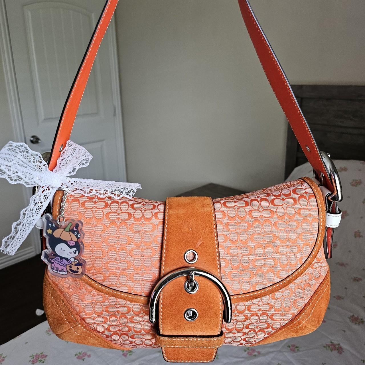 🧡 Vintage Coach Mini Soho Buckle Flap Orange Shoulder Purse 🧡