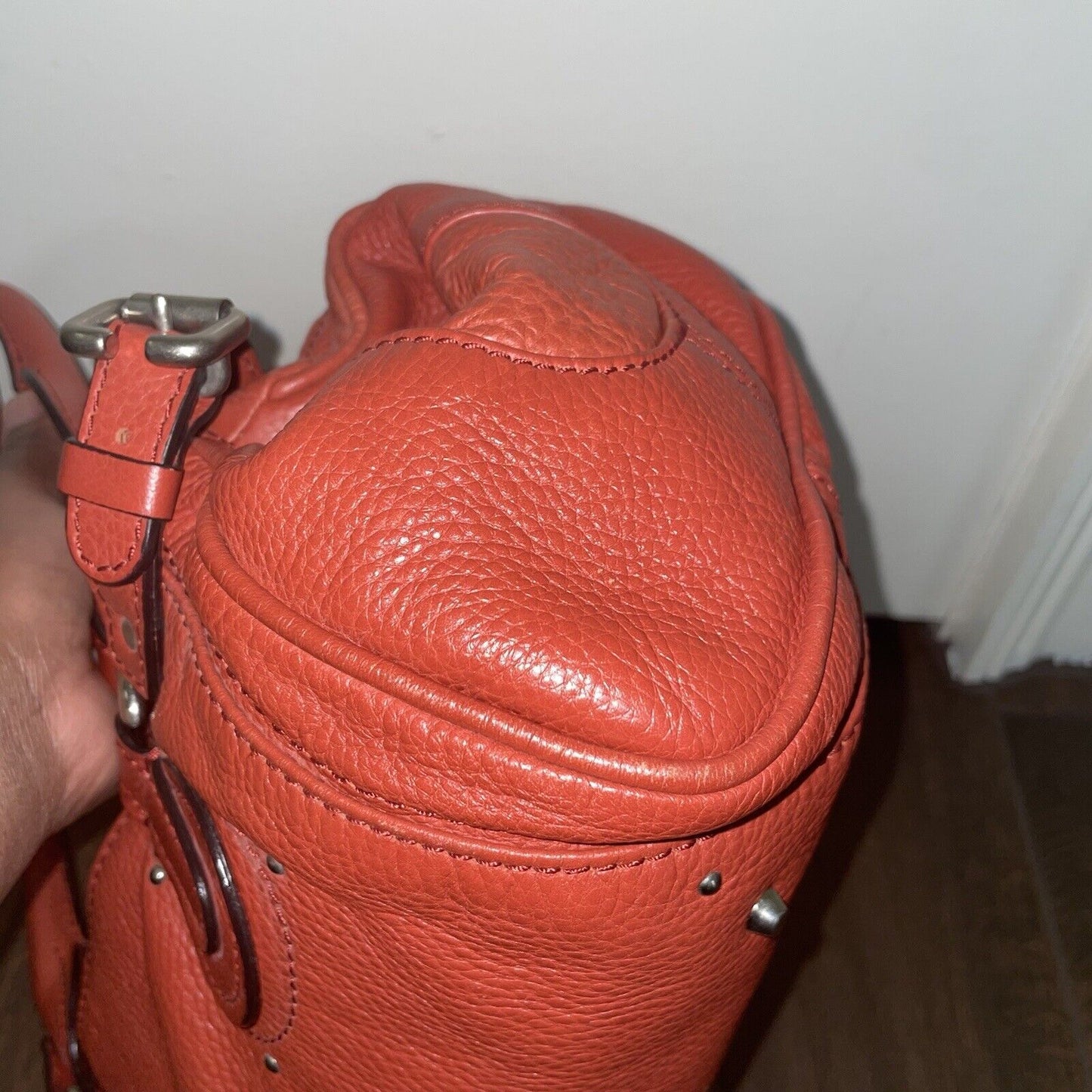 Chloe Paddington Hand Shoulder Bag Red orange Leather Silver hardware-NO LOCK.